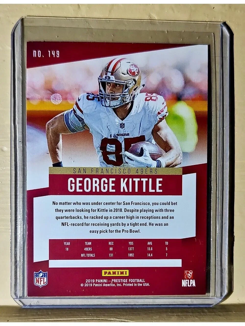 George Kittle 2019 Panini Prestige Football #149 Xtra Points NFL Card 49ers